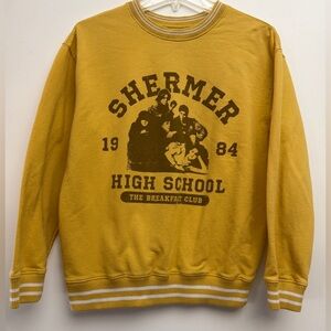 80s theme “The Breakfast Club” Shermer High Graphic Sweatshirt - Golden Yellow